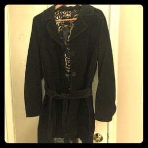 Genuine Leather Midi Coat